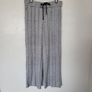 One by Chapter One NWT Womens Small Black White Houndstooth Dress Pants Wide Leg